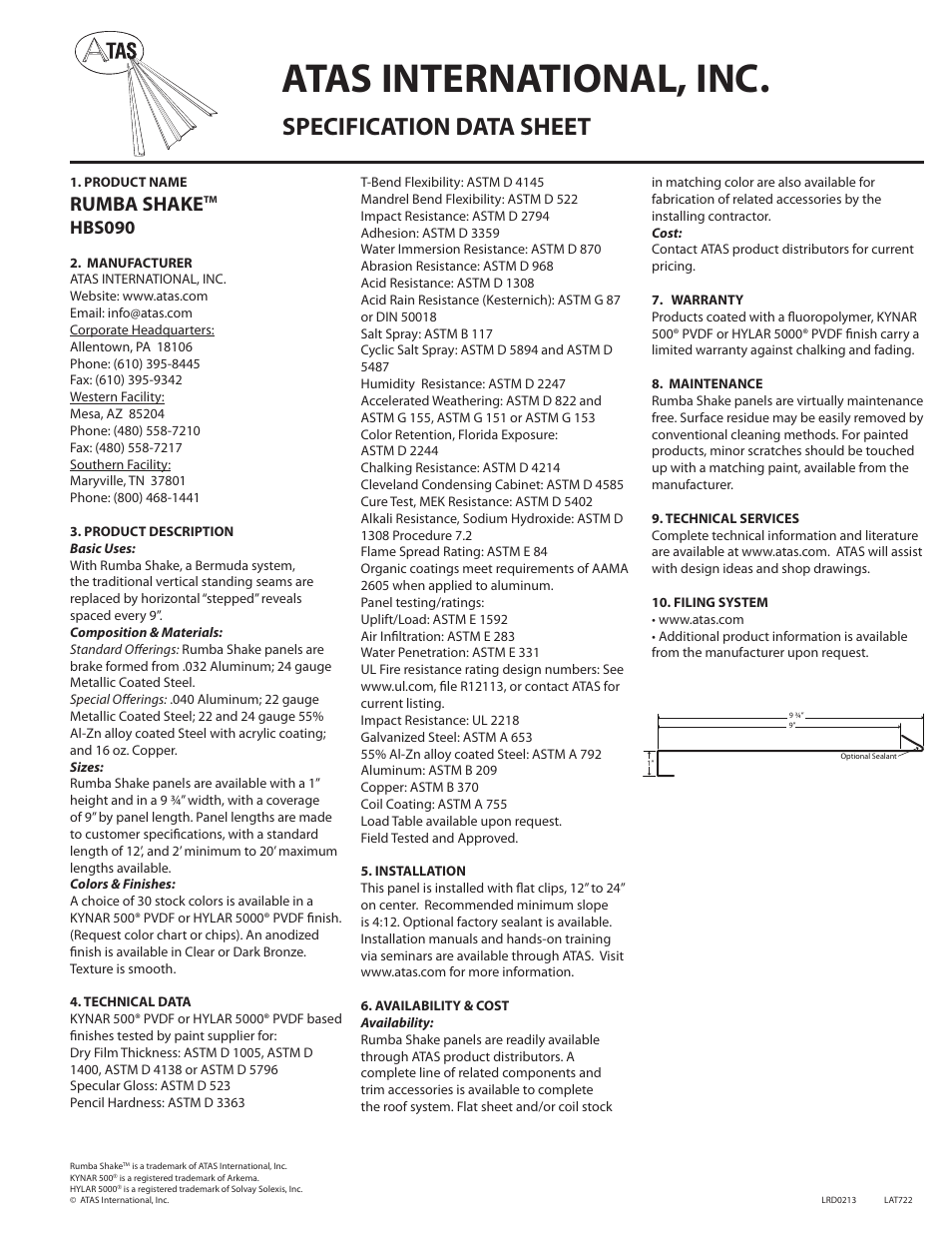 ATAS Rumba Shake HBS090 User Manual | 1 page