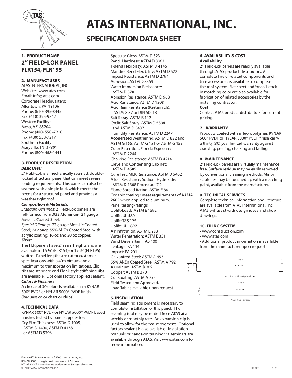 ATAS 2 Field-Lok FLR154, FLR195 User Manual | 1 page