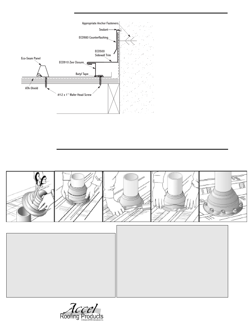 Pipe detail, Sidewall detail, Atas international, inc | ATAS Eco-Seam User Manual | Page 4 / 4