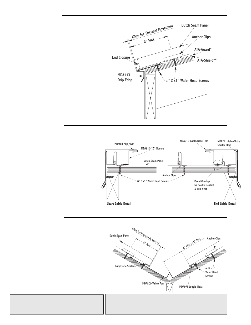 Eave detail gable detail valley detail | ATAS Dutch Seam User Manual | Page 2 / 4