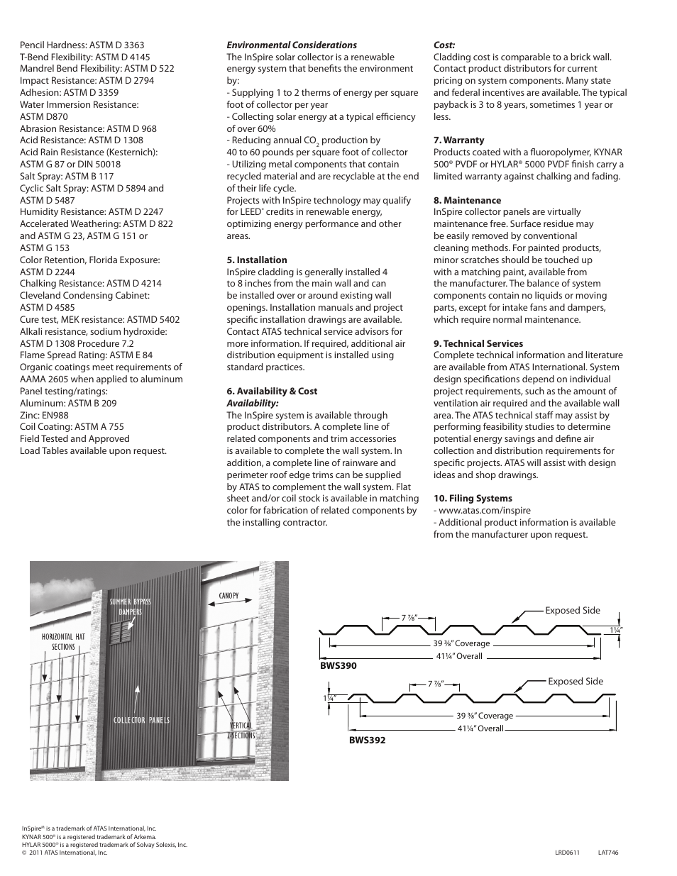 ATAS InSpire SOLAR COLLECTOR BWS390, BWS392 User Manual | Page 2 / 2