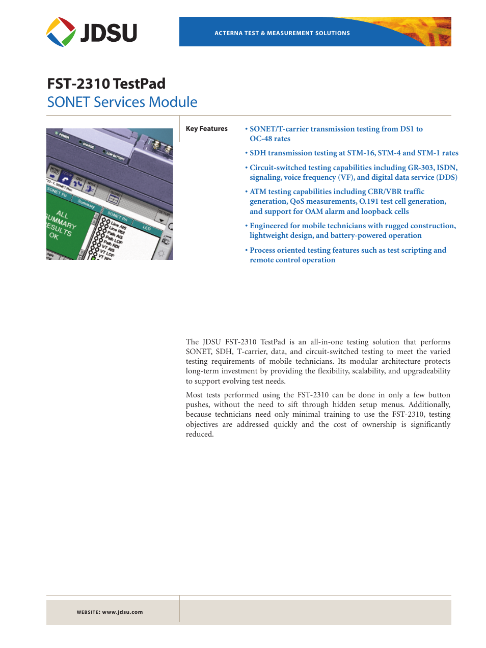 Atec JDSU-FST-2310 User Manual | 10 pages