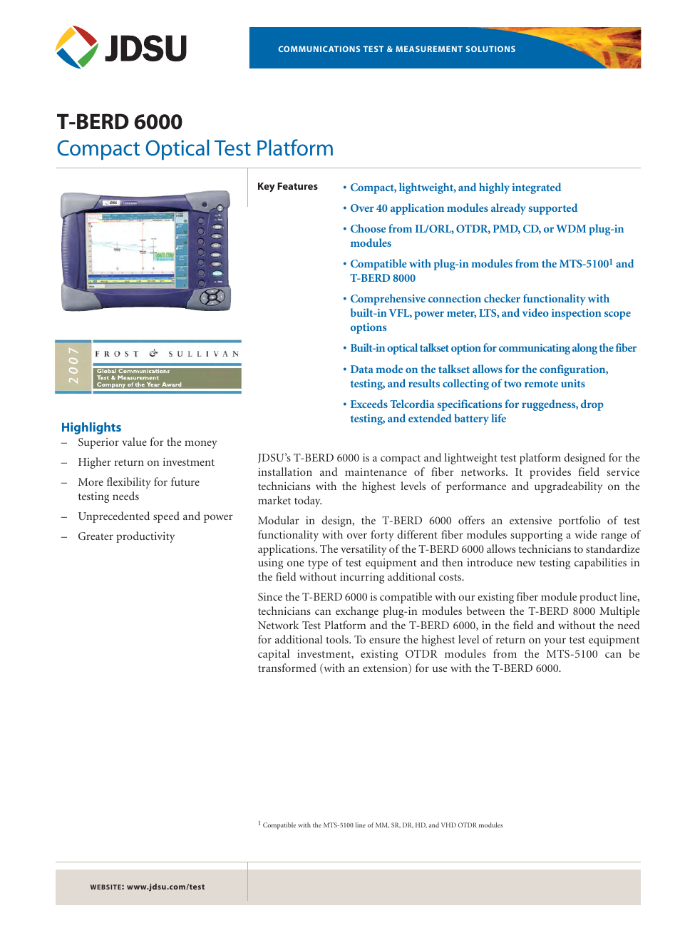 Atec JDSU-T-Berd-6000 User Manual | 8 pages