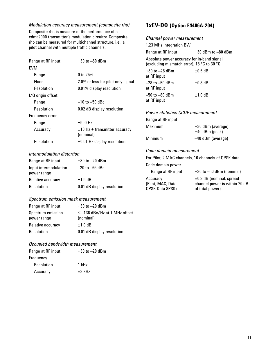 1xev-do | Atec Agilent-E4406A User Manual | Page 11 / 20