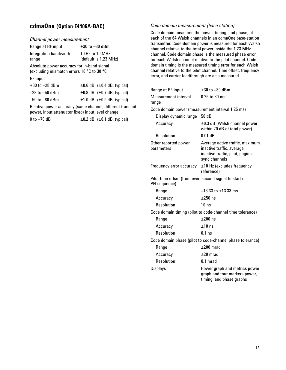 Cdmaone | Atec Agilent-E4406A User Manual | Page 13 / 20