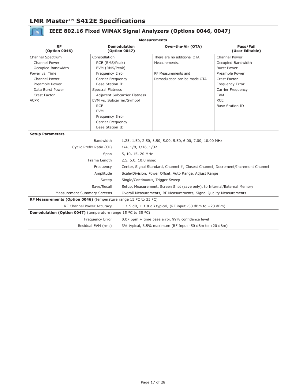 Lmr master™ s412e specifications | Atec Anritsu-S412E User Manual | Page 16 / 19