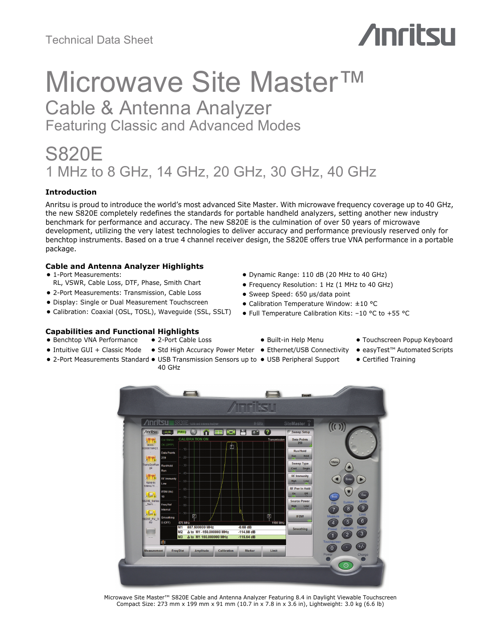 Atec Anritsu-S820E User Manual | 16 pages