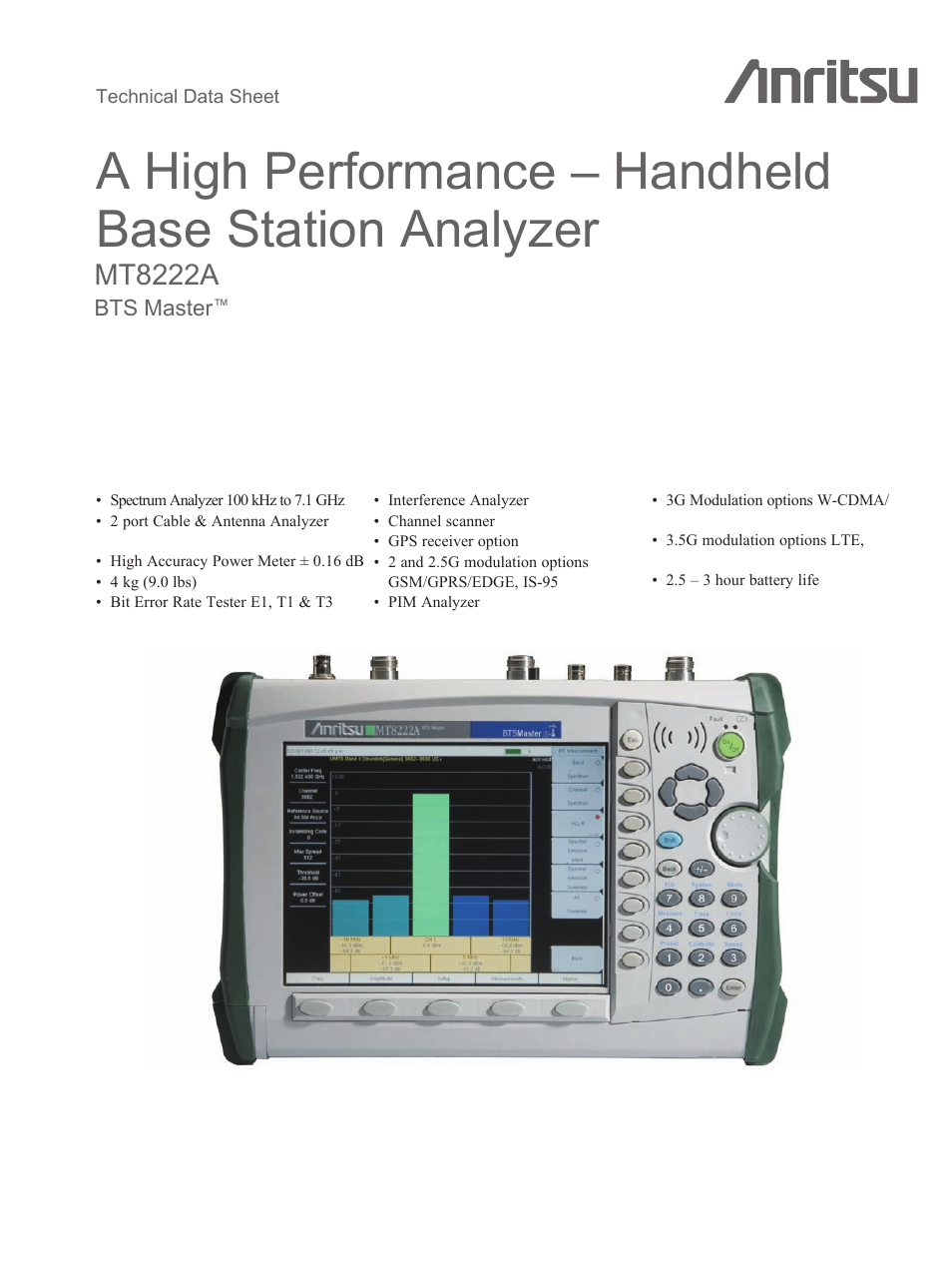 Atec Anritsu-MT8222A User Manual | 8 pages