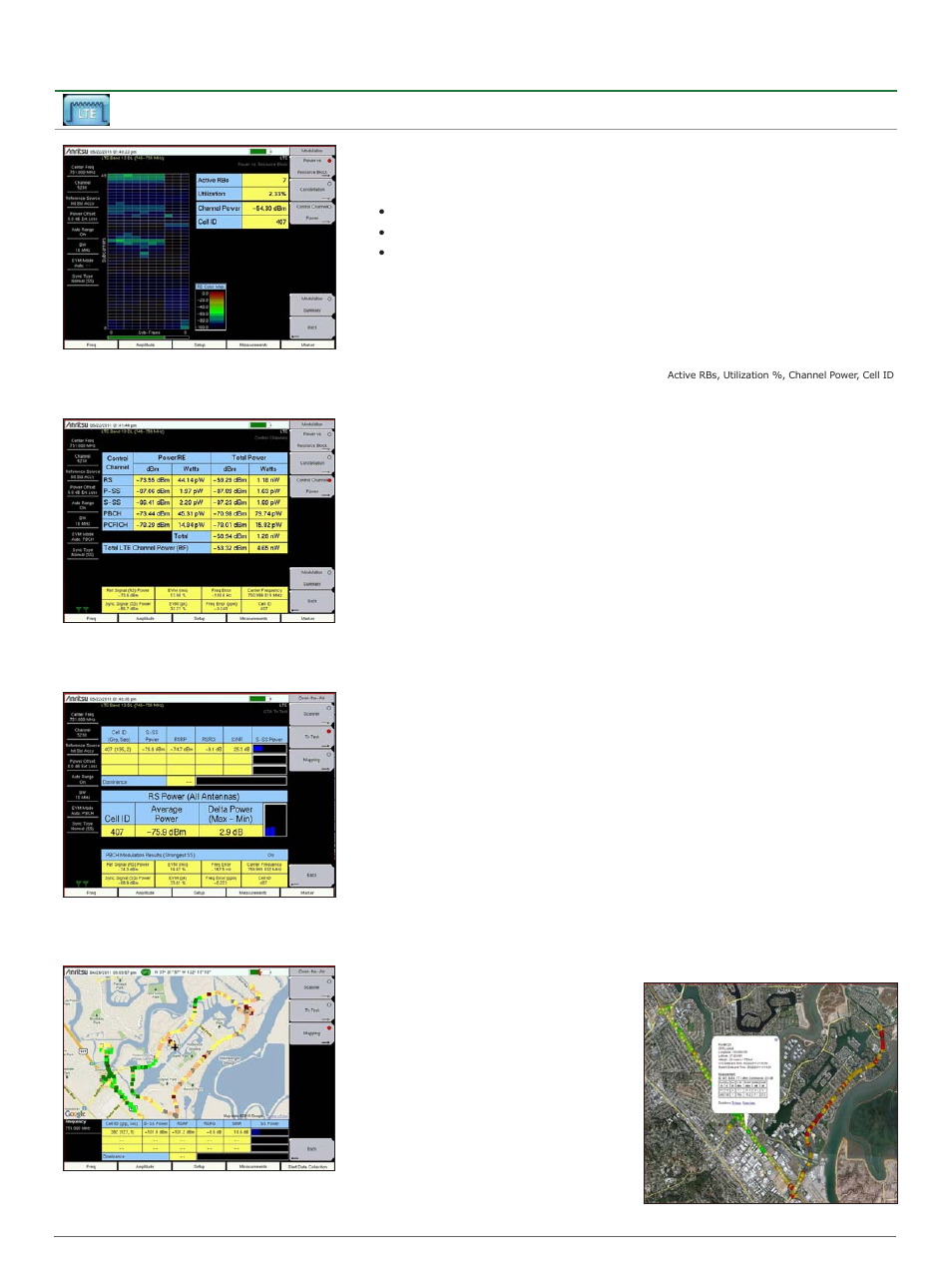 Bts master™ base station analyzer features, Lte and td-lte signal analyzers | Atec Anritsu-MT8221B User Manual | Page 10 / 28