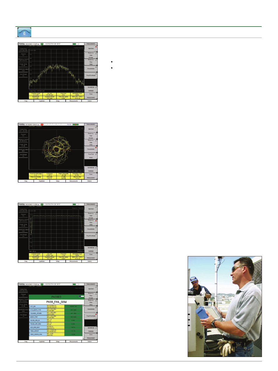 Bts master™ base station analyzer features, Gsm/gprs/edge signal analyzers | Atec Anritsu-MT8221B User Manual | Page 11 / 28