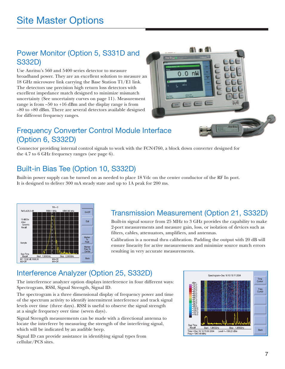 Site master options | Atec Anritsu-S332D-31D User Manual | Page 7 / 12