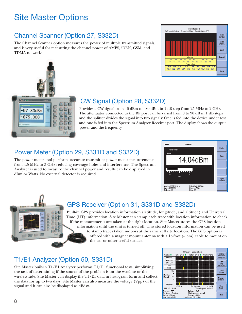 Site master options | Atec Anritsu-S332D-31D User Manual | Page 8 / 12