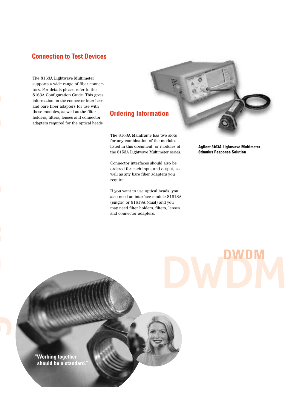 High bandwidth, Dwdm | Atec Agilent-8163A-81634A User Manual | Page 8 / 8