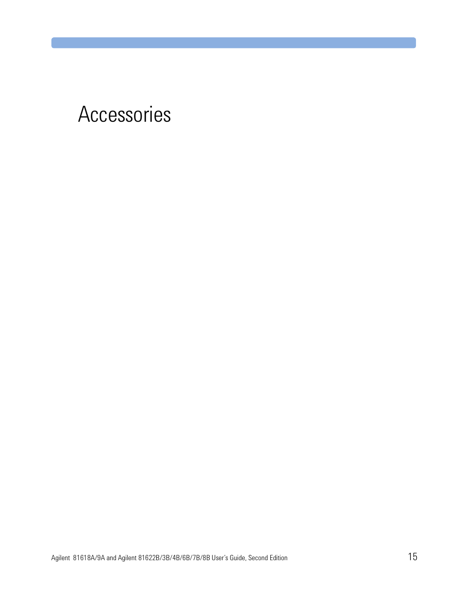 Accessories | Atec Agilent-81618A User Manual | Page 15 / 112