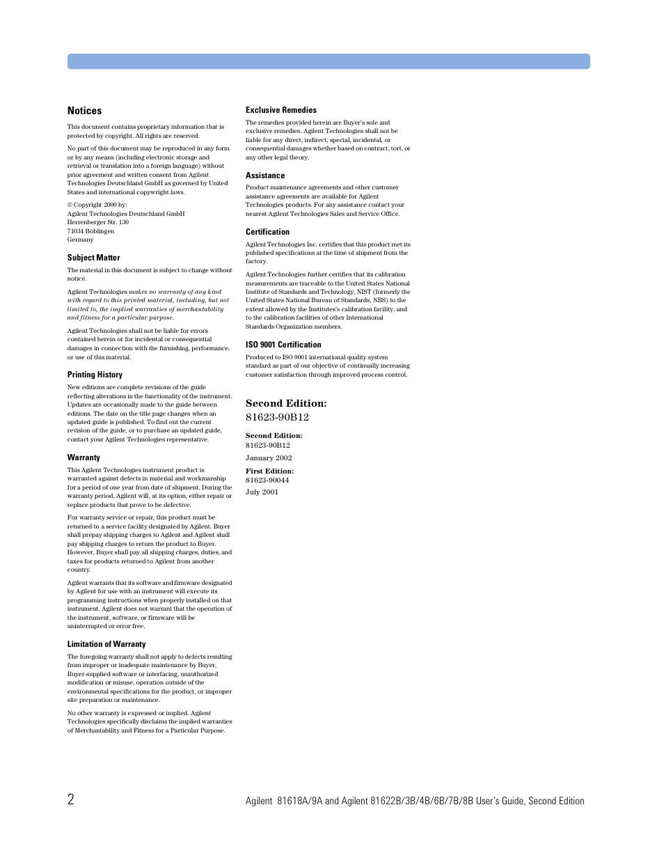 Atec Agilent-81618A User Manual | Page 2 / 112