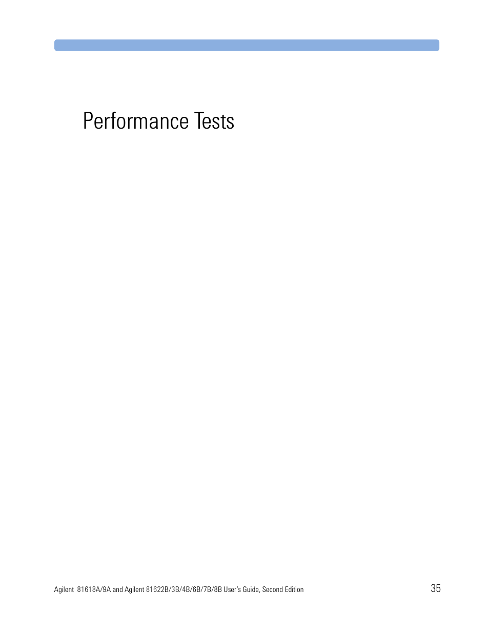Performance tests | Atec Agilent-81618A User Manual | Page 35 / 112