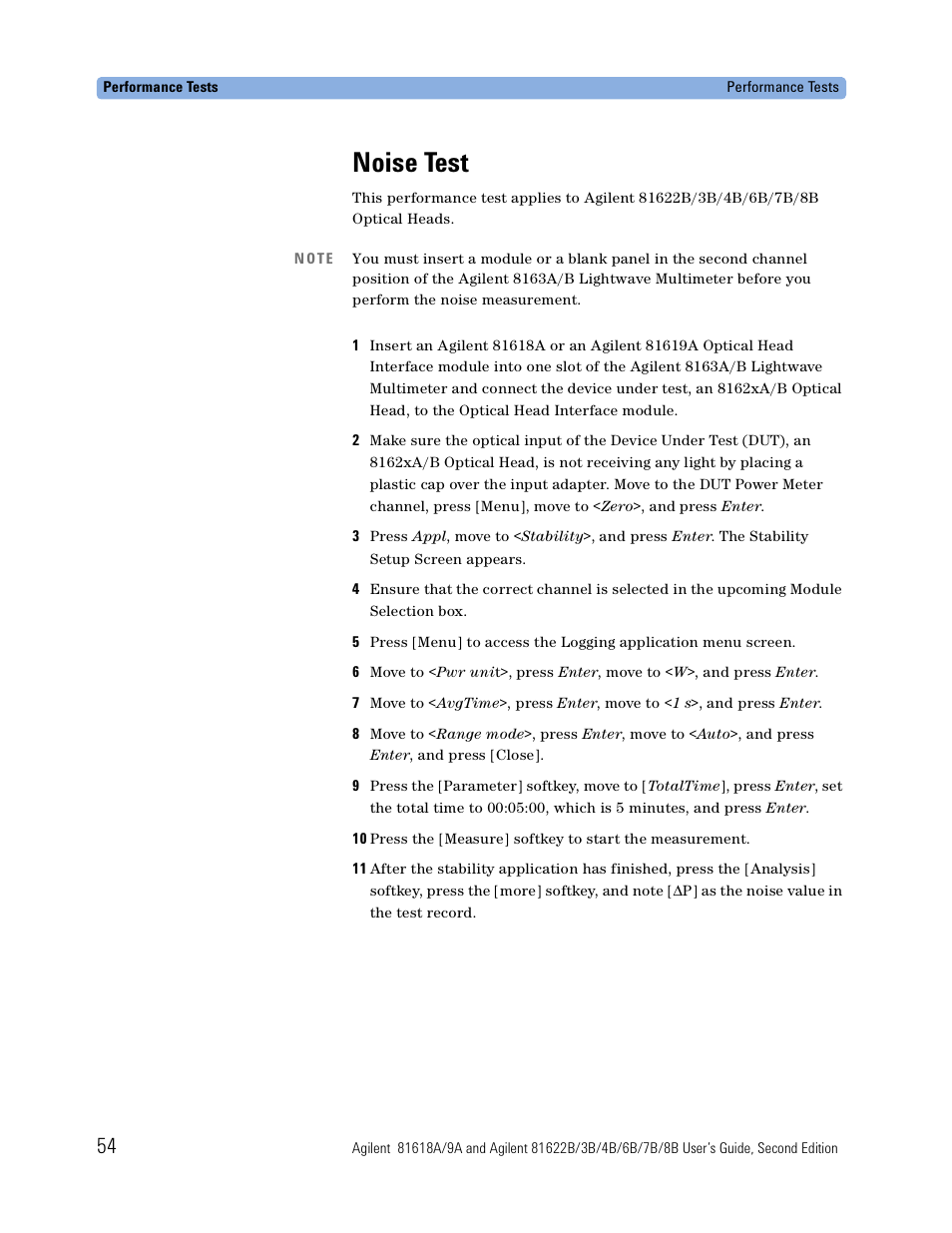 Noise test | Atec Agilent-81618A User Manual | Page 54 / 112