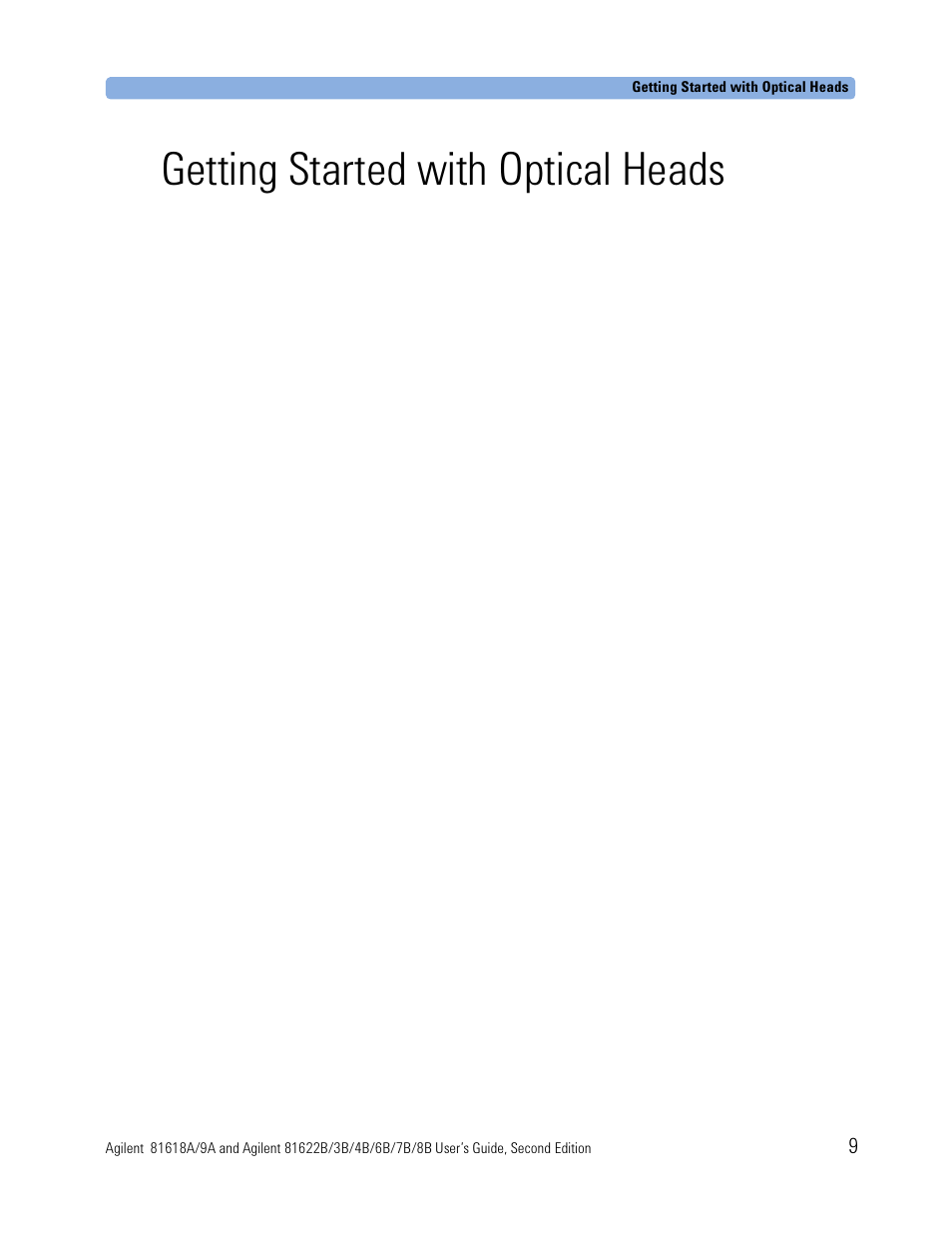 Getting started with optical heads | Atec Agilent-81618A User Manual | Page 9 / 112