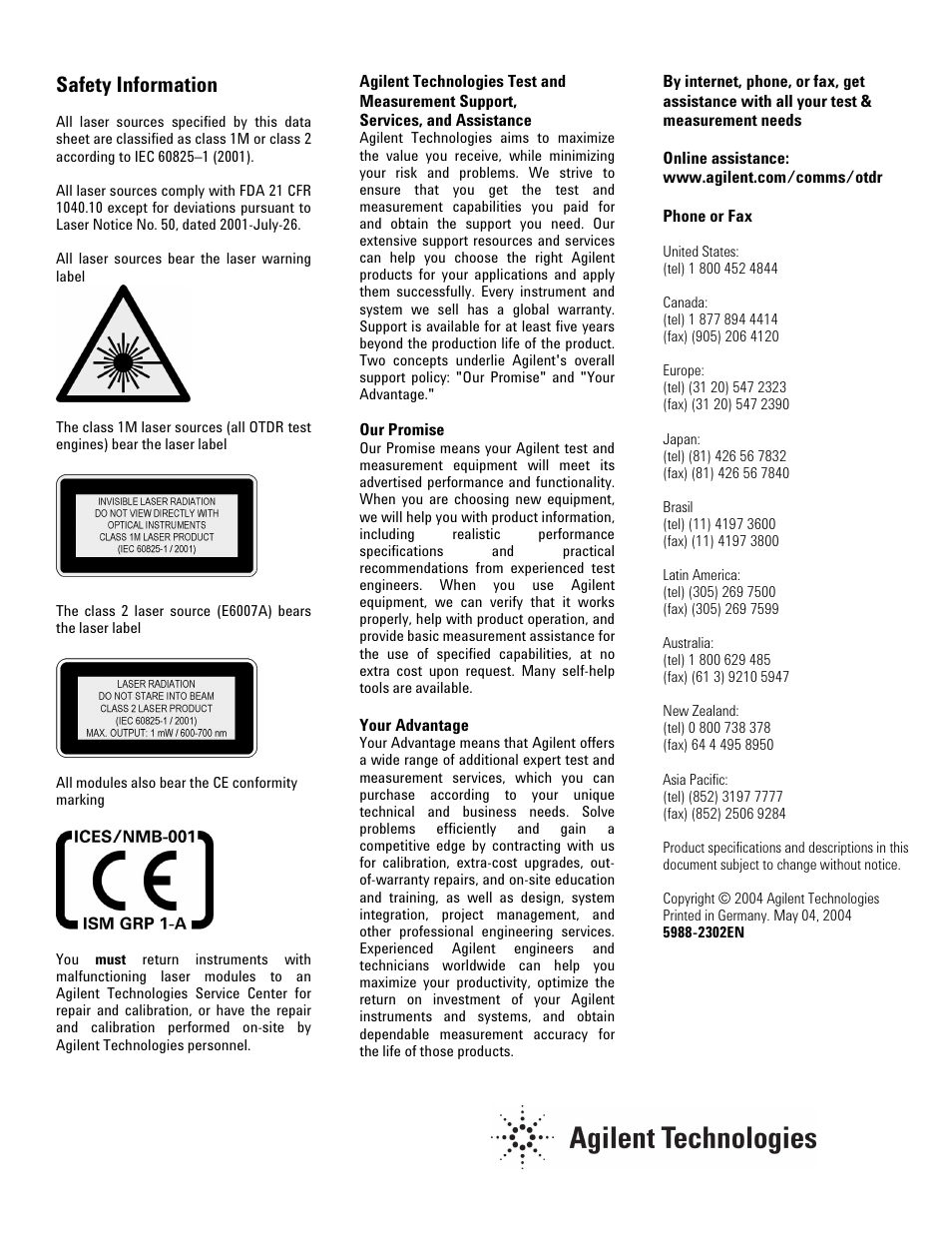 Safety information | Atec Agilent-E6008B User Manual | Page 12 / 12