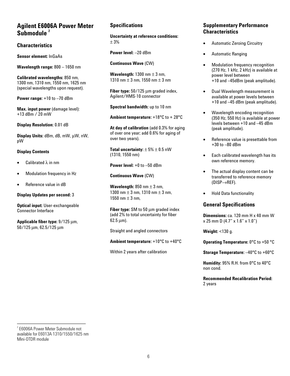 Ag ilent e6006a power meter submodule | Atec Agilent-E6008B User Manual | Page 6 / 12