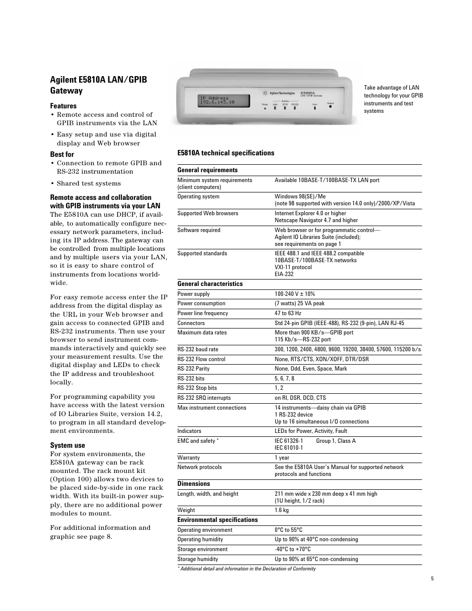 Atec Agilent-E5810A User Manual | 1 page