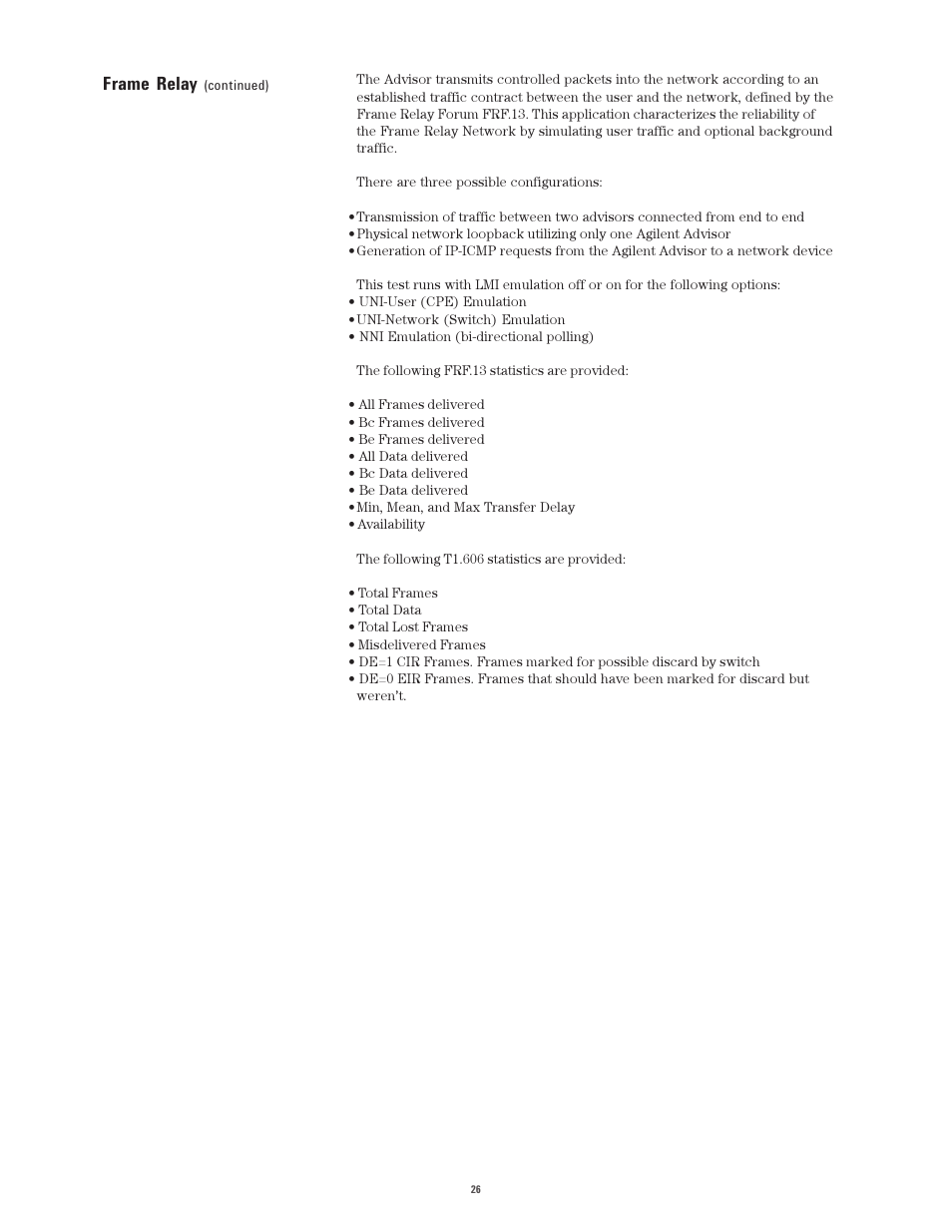 Frame relay | Atec Agilent-J2300E User Manual | Page 26 / 92