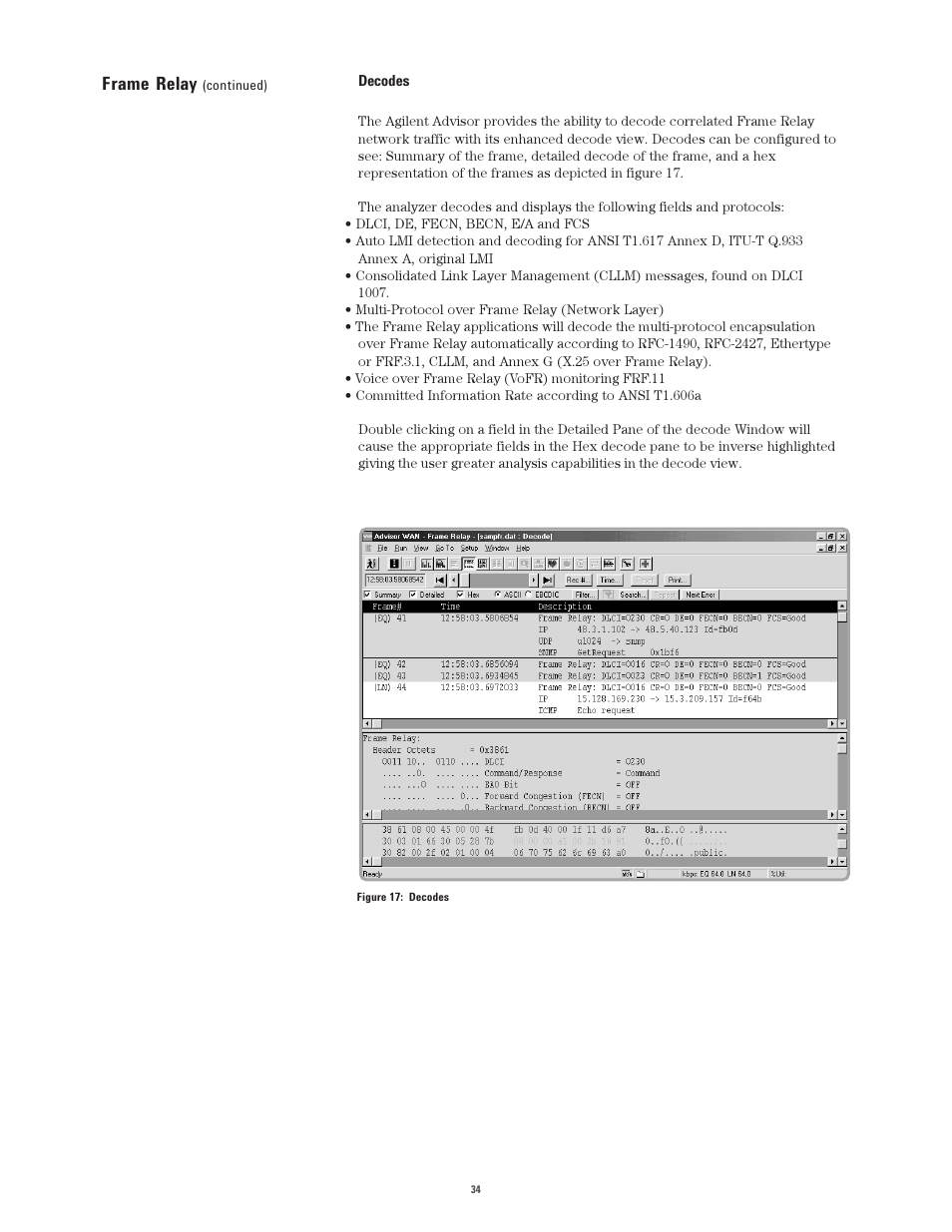 Frame relay | Atec Agilent-J2300E User Manual | Page 34 / 92