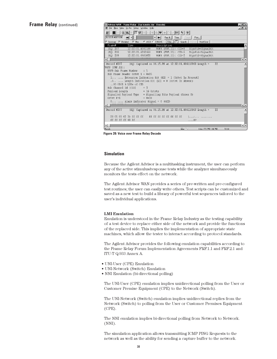 Frame relay | Atec Agilent-J2300E User Manual | Page 38 / 92