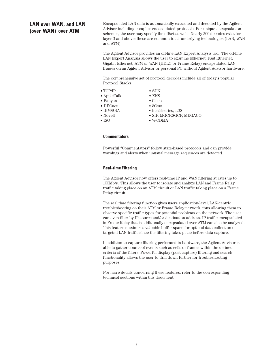 Lan over wan, and lan (over wan) over atm | Atec Agilent-J2300E User Manual | Page 4 / 92