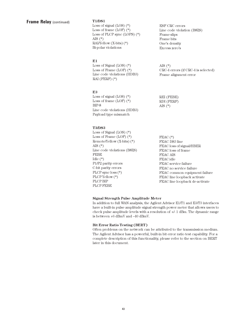 Frame relay | Atec Agilent-J2300E User Manual | Page 43 / 92