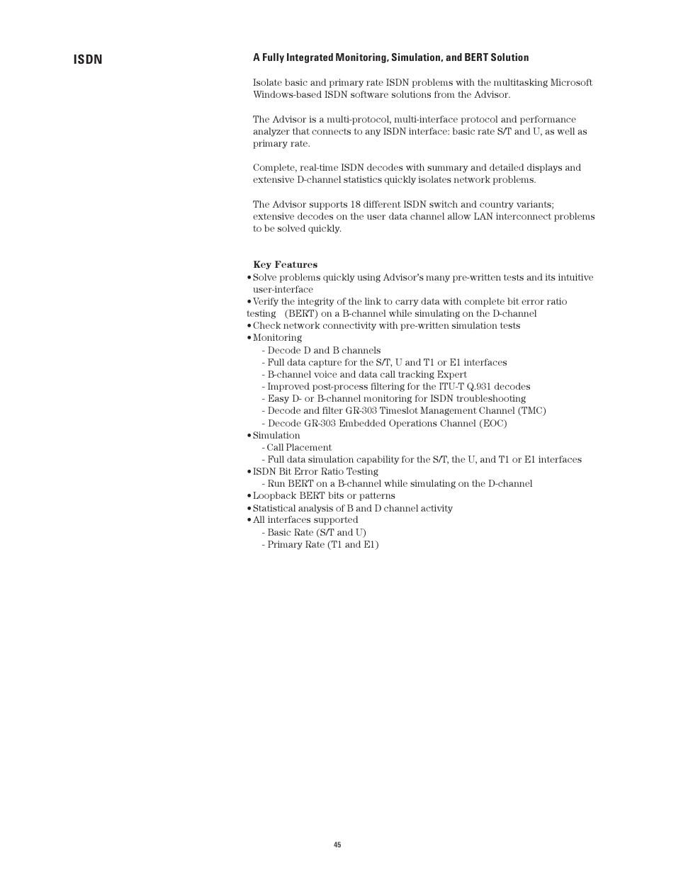 Isdn | Atec Agilent-J2300E User Manual | Page 45 / 92