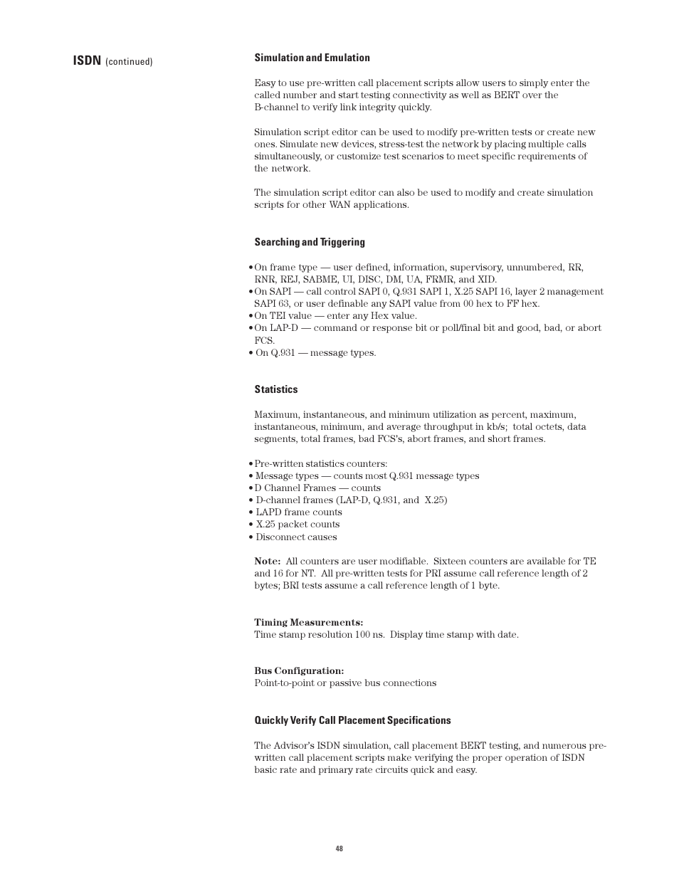 Isdn | Atec Agilent-J2300E User Manual | Page 48 / 92