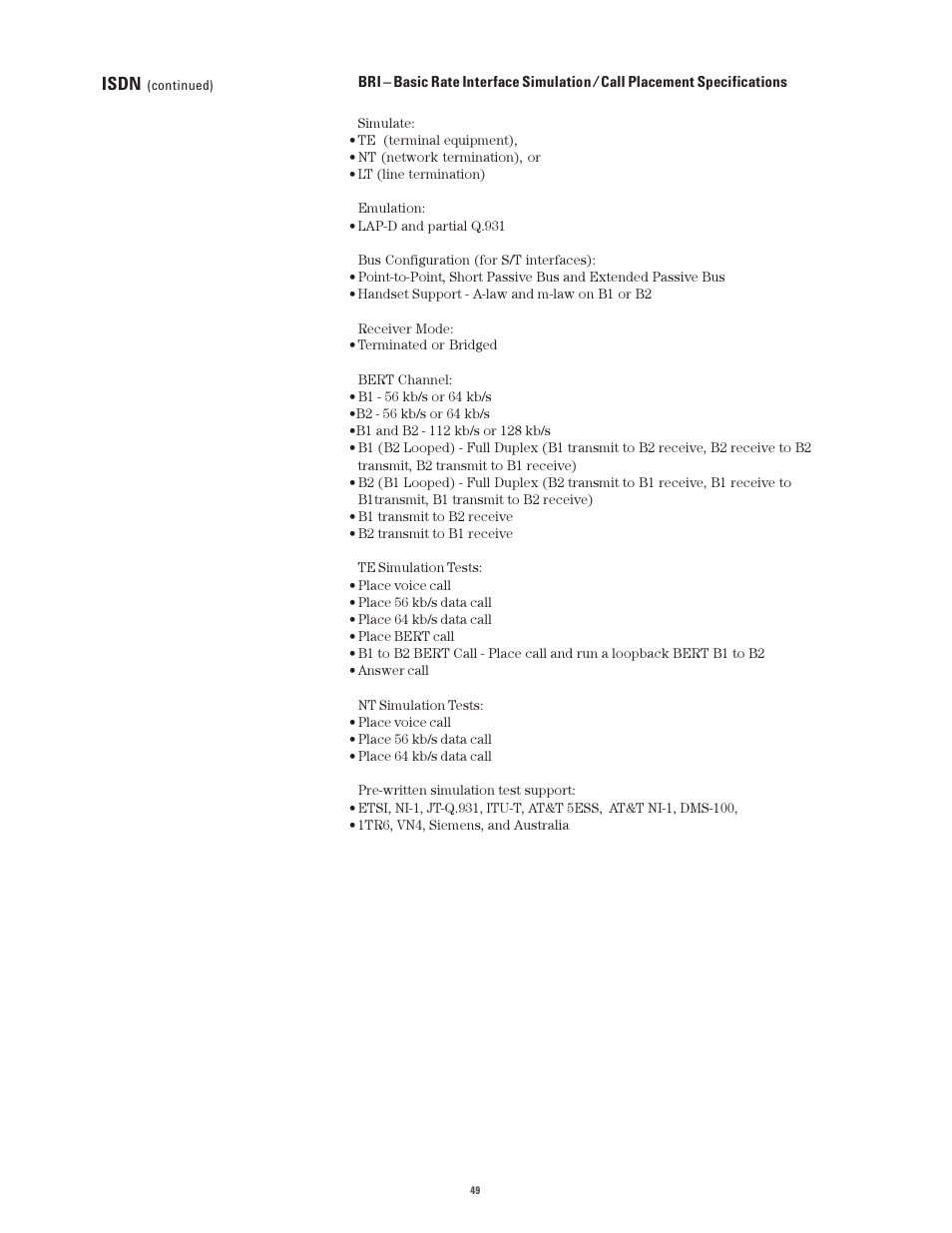 Isdn | Atec Agilent-J2300E User Manual | Page 49 / 92