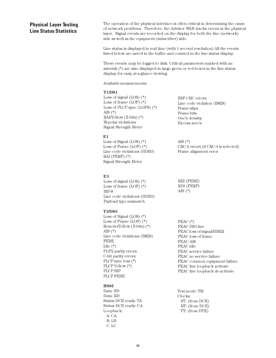 Physical layer testing line status statistics | Atec Agilent-J2300E User Manual | Page 56 / 92