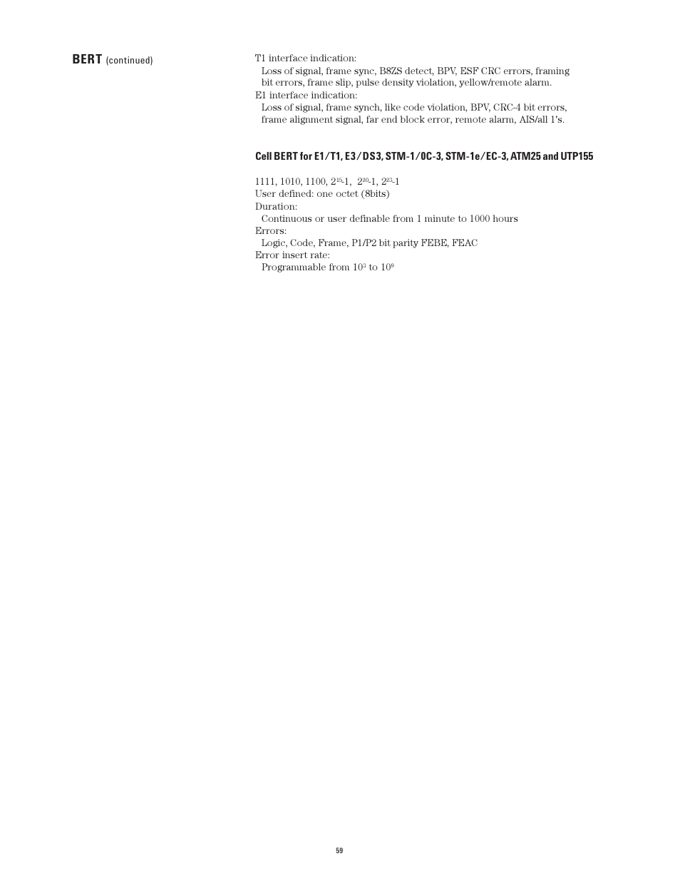 Bert | Atec Agilent-J2300E User Manual | Page 59 / 92