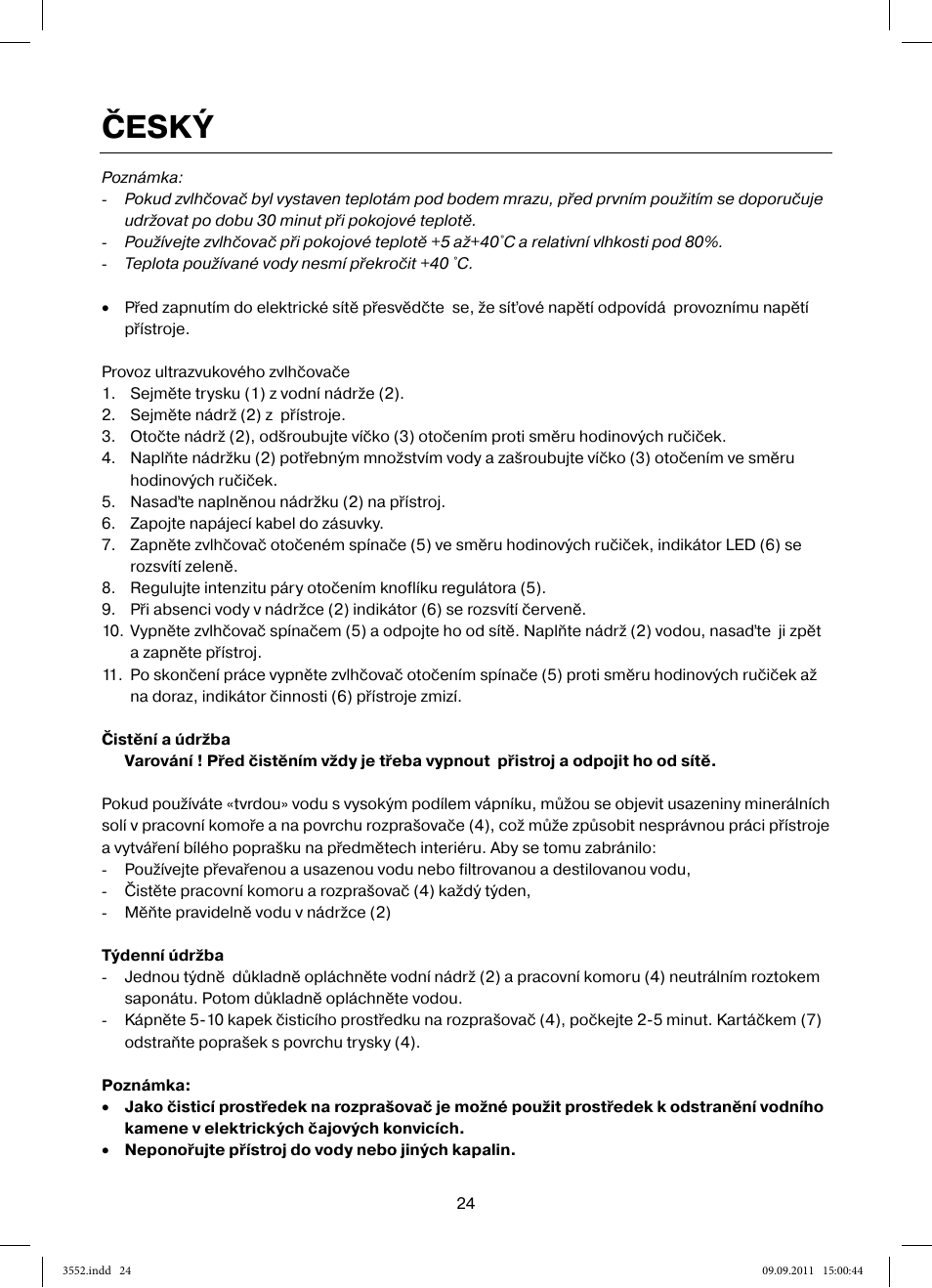 Český | MAXWELL MW-3552 Y User Manual | Page 24 / 40