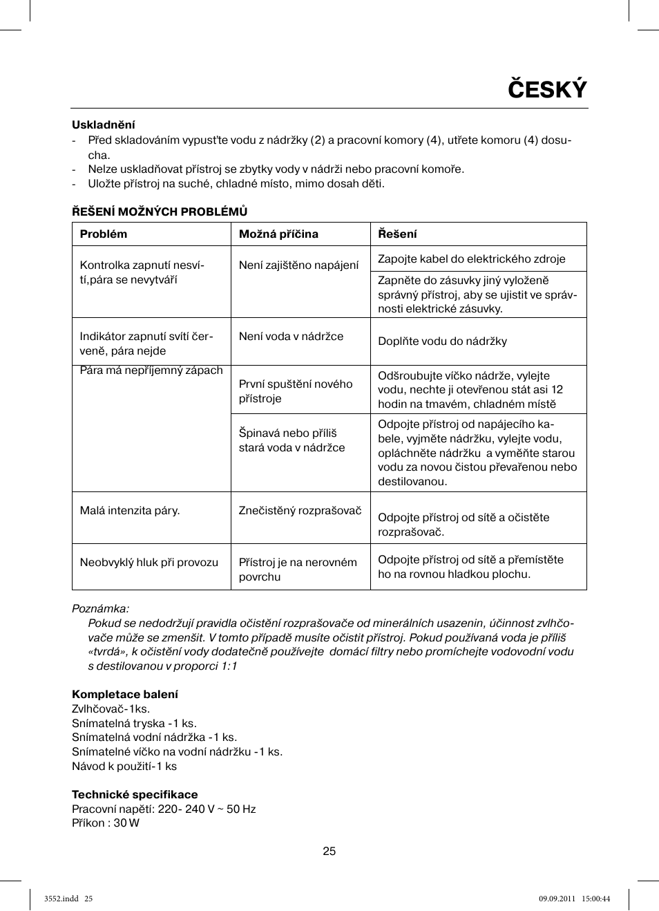 Český | MAXWELL MW-3552 Y User Manual | Page 25 / 40
