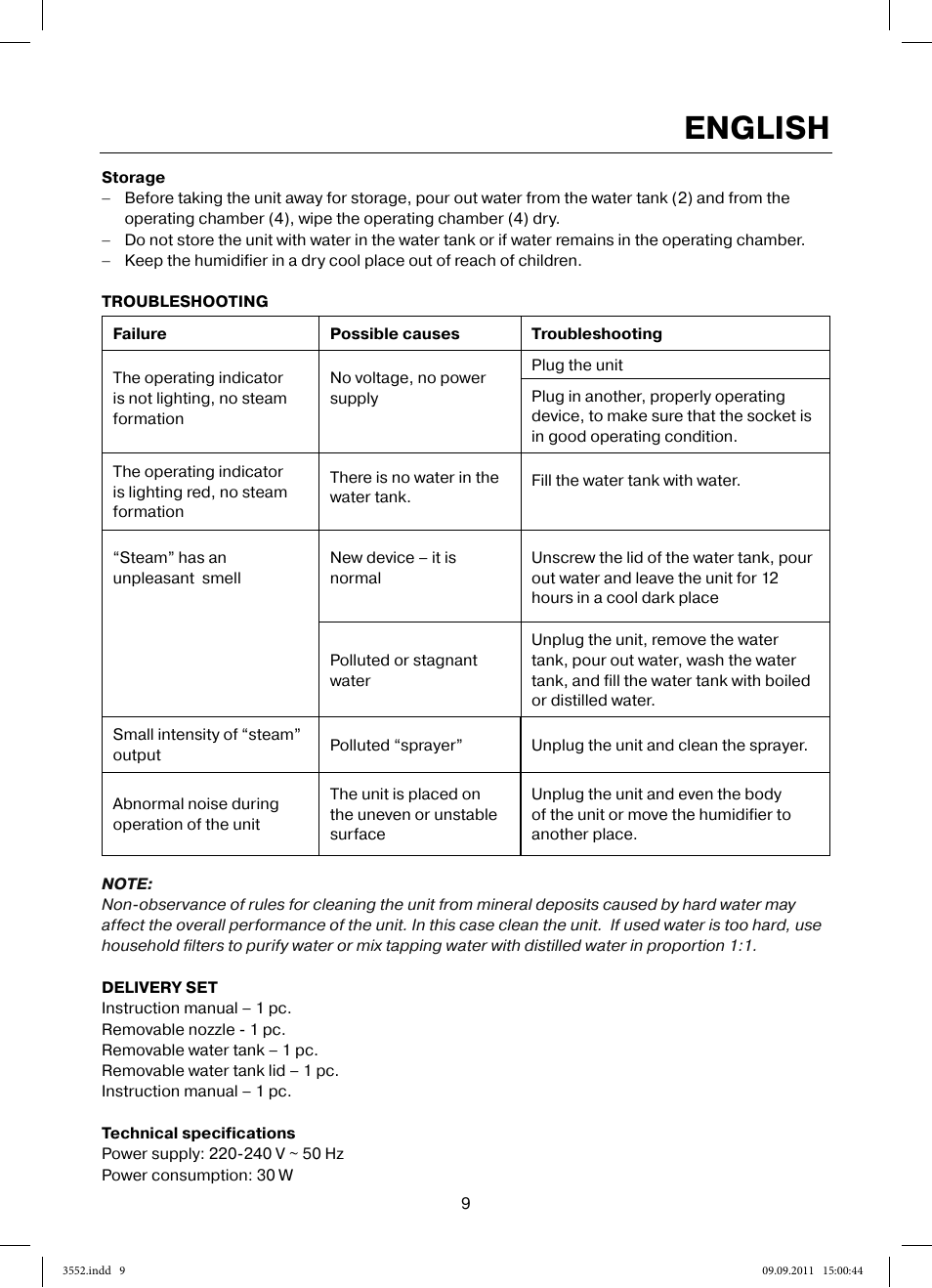 English | MAXWELL MW-3552 Y User Manual | Page 9 / 40