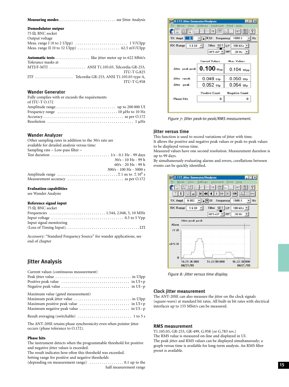Jitter analysis | Atec Acterna-JDSU-ANT-20SE User Manual | Page 15 / 30