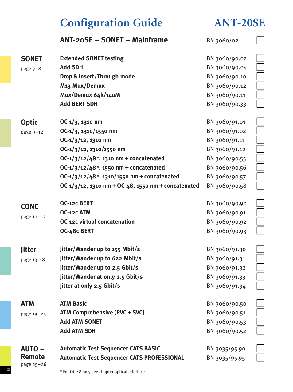 Configuration guide ant-20se | Atec Acterna-JDSU-ANT-20SE User Manual | Page 2 / 30