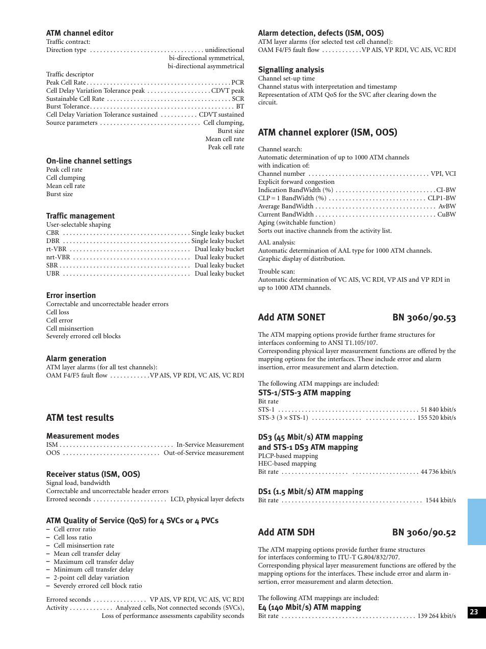 Atm test results, Atm channel explorer (ism, oos) | Atec Acterna-JDSU-ANT-20SE User Manual | Page 23 / 30