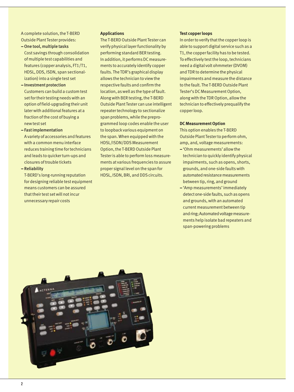 Atec Acterna-TTC-209OSP User Manual | Page 2 / 8