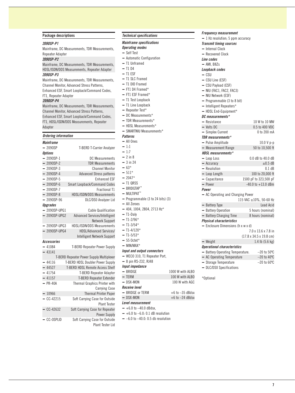 Atec Acterna-TTC-209OSP User Manual | Page 7 / 8