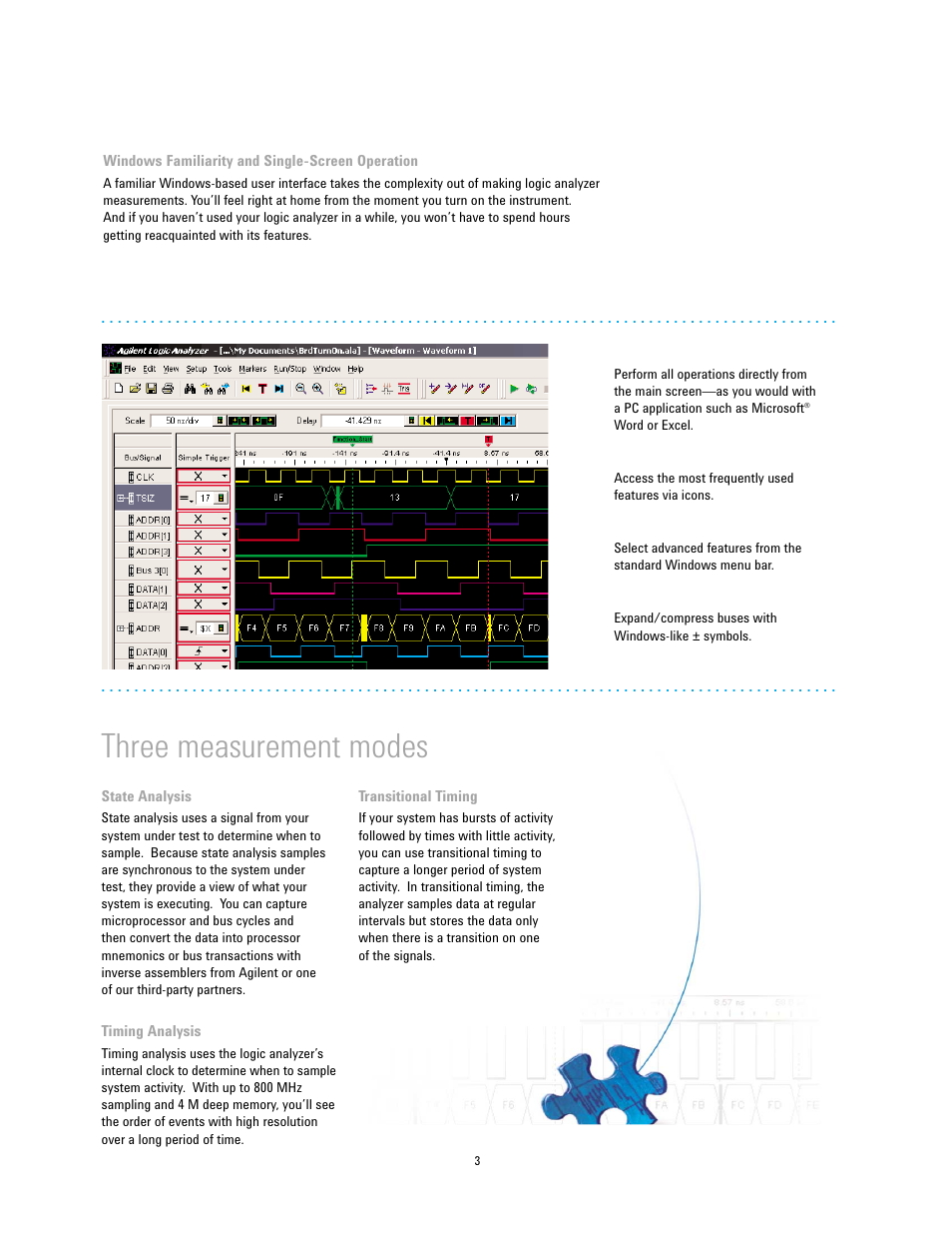 Three measurement modes | Atec Agilent-N1690A User Manual | Page 3 / 12