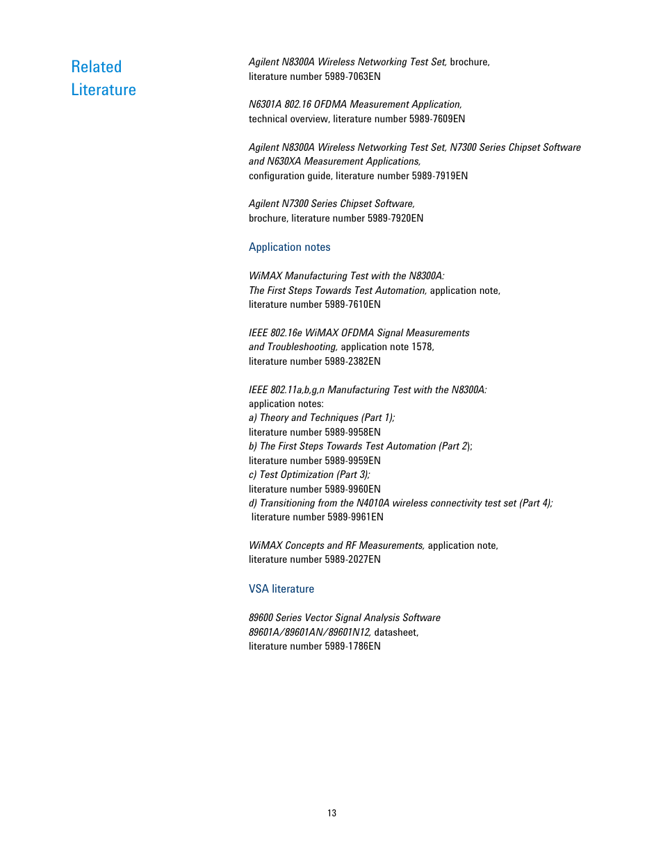 Related literature | Atec Agilent-N8300A User Manual | Page 13 / 14