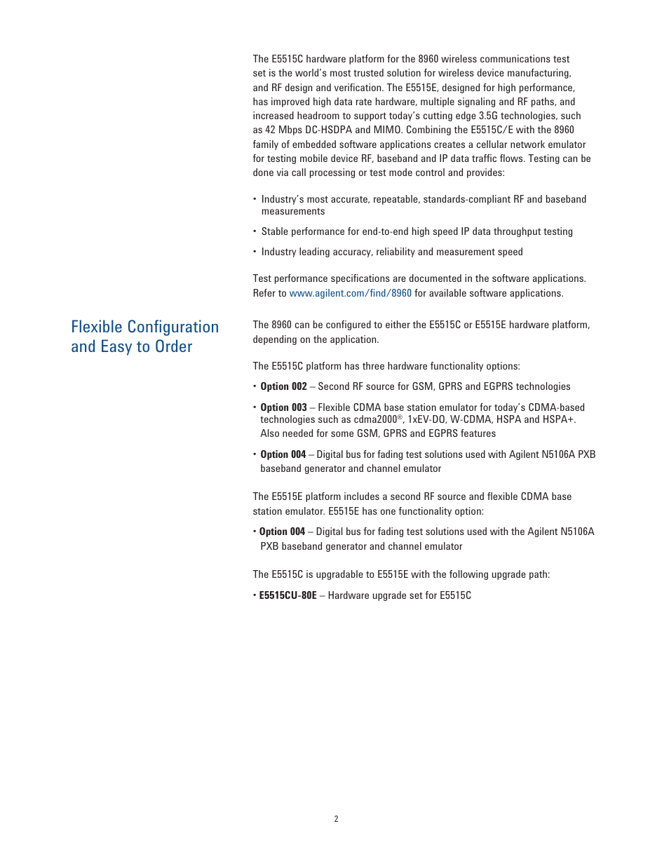 Flexible configuration and easy to order | Atec Agilent-8960 User Manual | Page 2 / 4