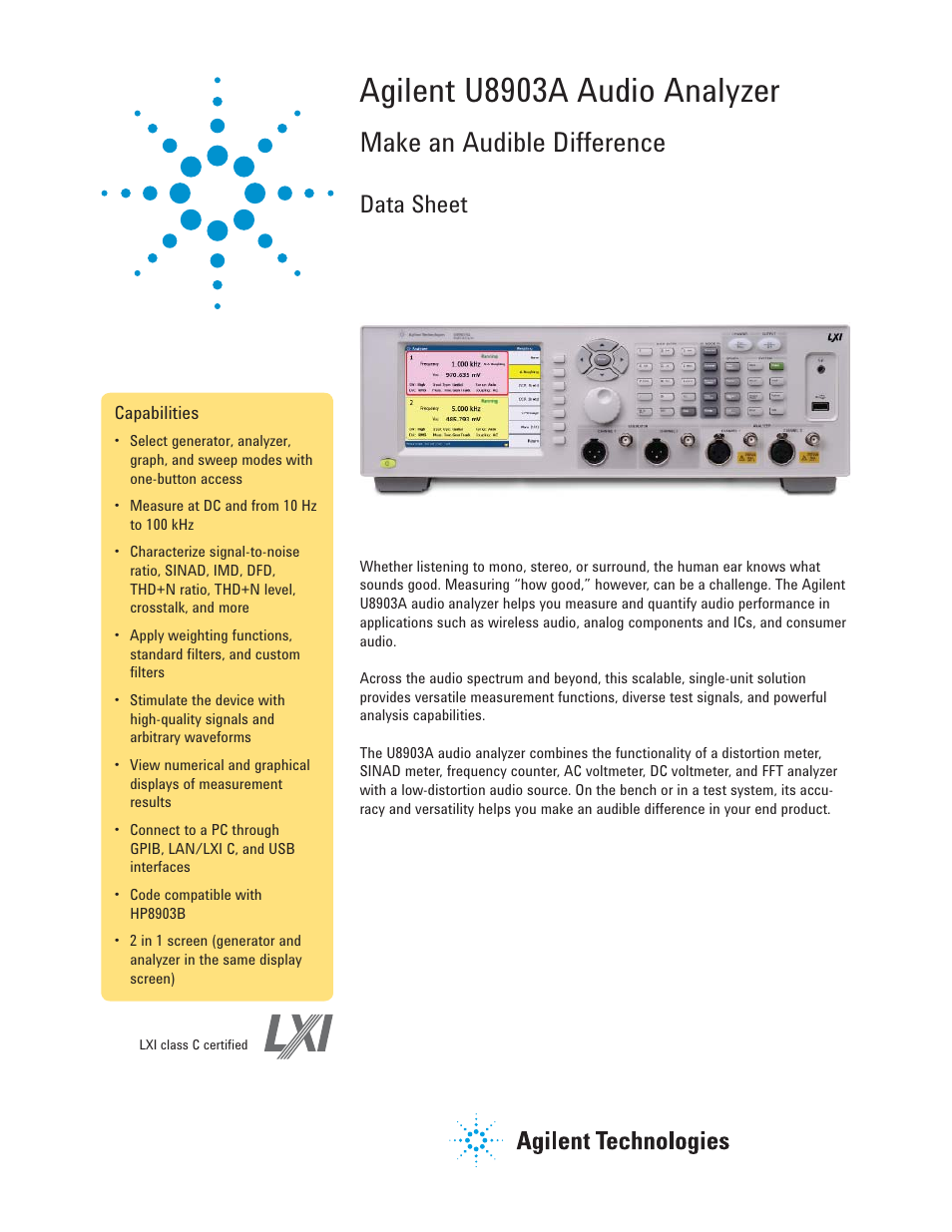 Atec Agilent-U8903A User Manual | 16 pages