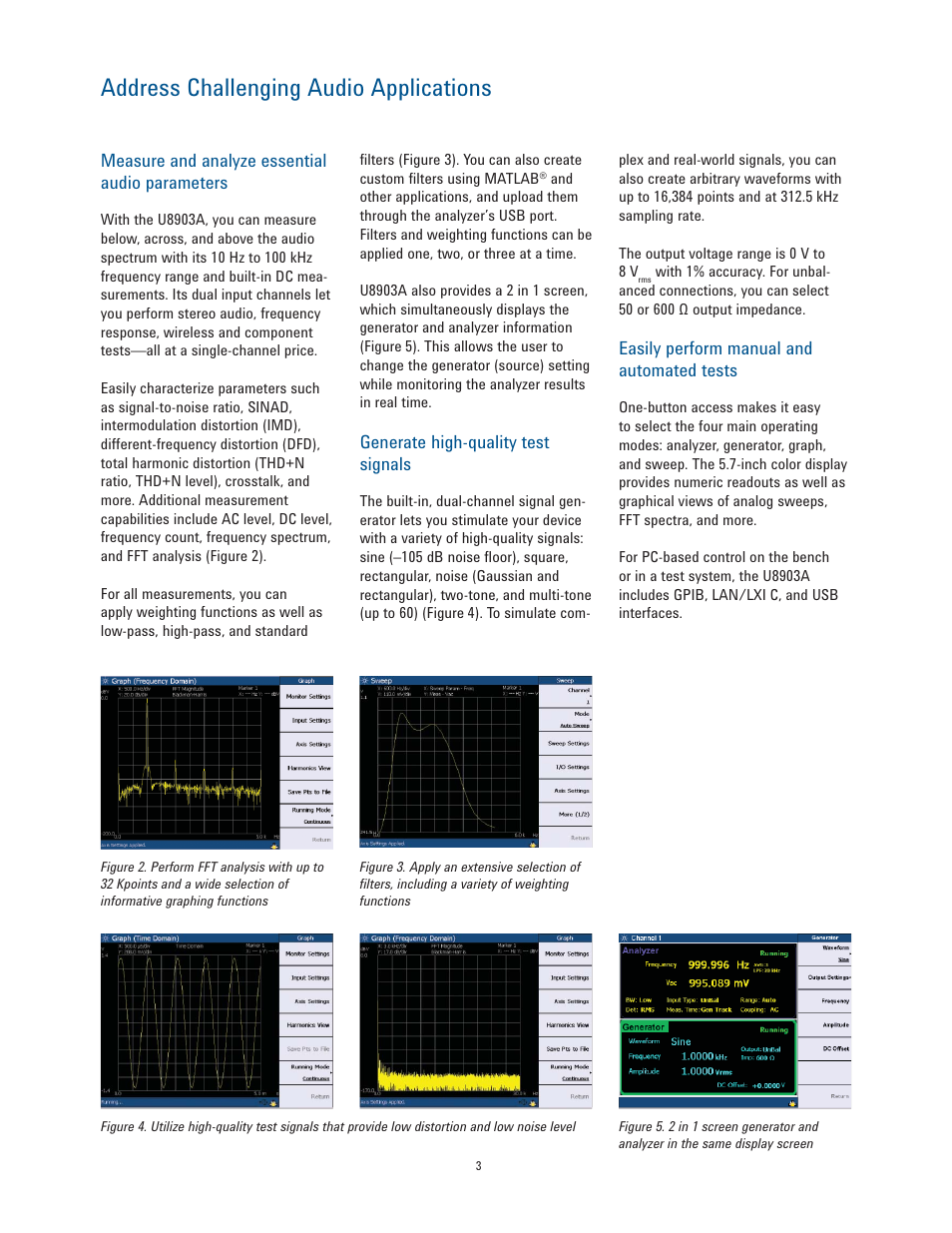 Address challenging audio applications | Atec Agilent-U8903A User Manual | Page 3 / 16