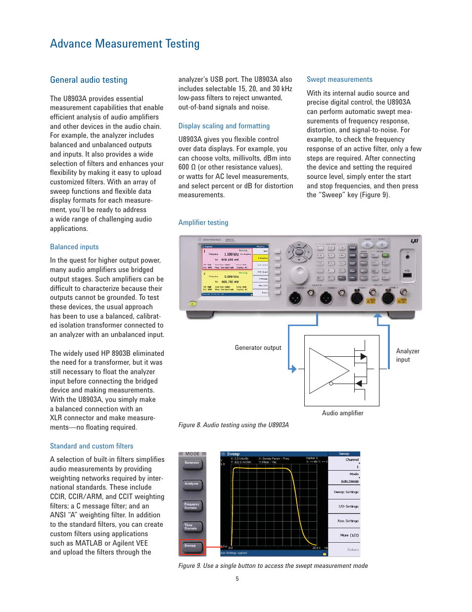 Advance measurement testing | Atec Agilent-U8903A User Manual | Page 5 / 16