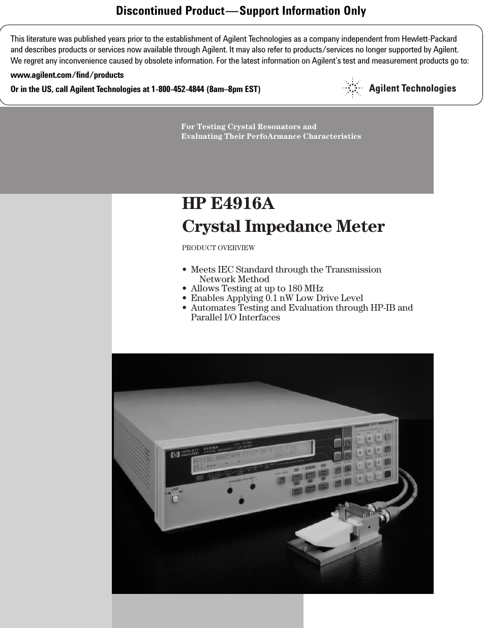 Atec Agilent-E4916A User Manual | 7 pages